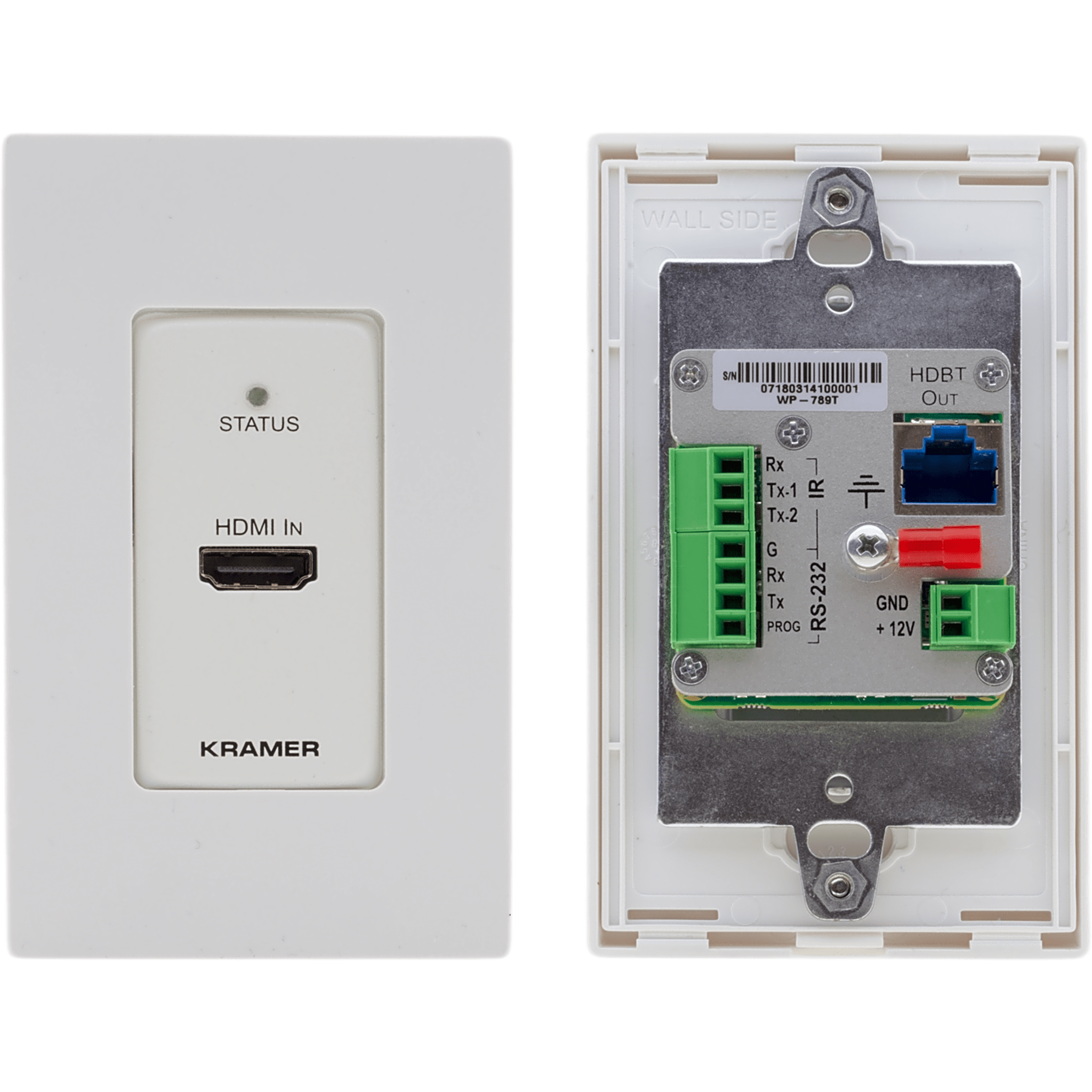 Transmisor Wall Plate HDBaseT | 4K60 4:2:0 HDMI 2.0 | RS-232 e IR | PoE | 40 m (130 ft) |
