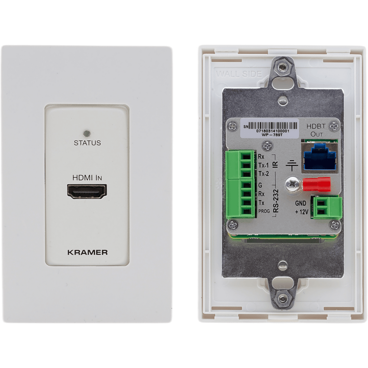 Transmisor Wall Plate HDBaseT | 4K60 4:2:0 HDMI 2.0 | RS-232 e IR | PoE | 40 m (130 ft) |