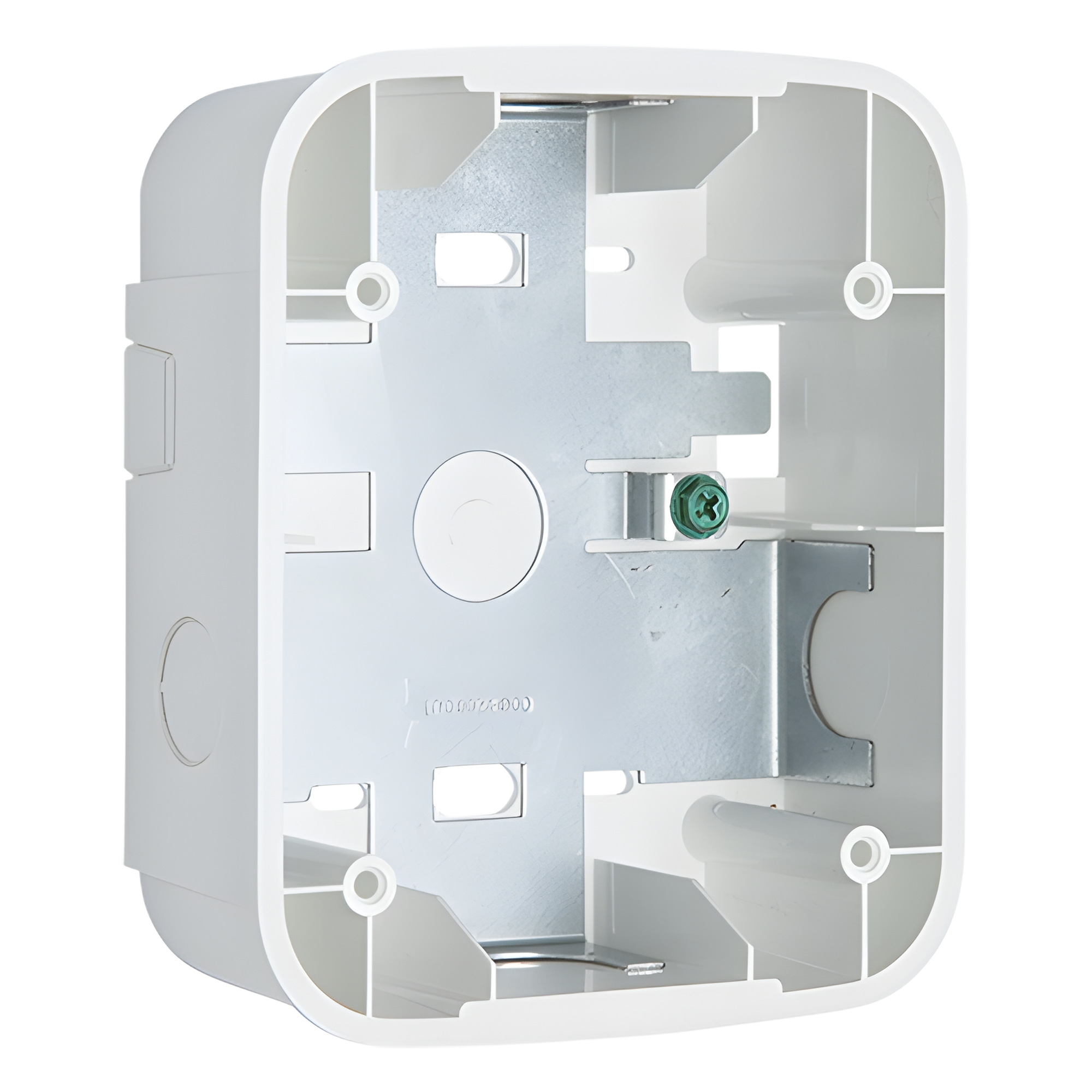 Caja de montaje en superficie para pared, color blanco, compatible con sirenas, estrobos y campanas, Serie L