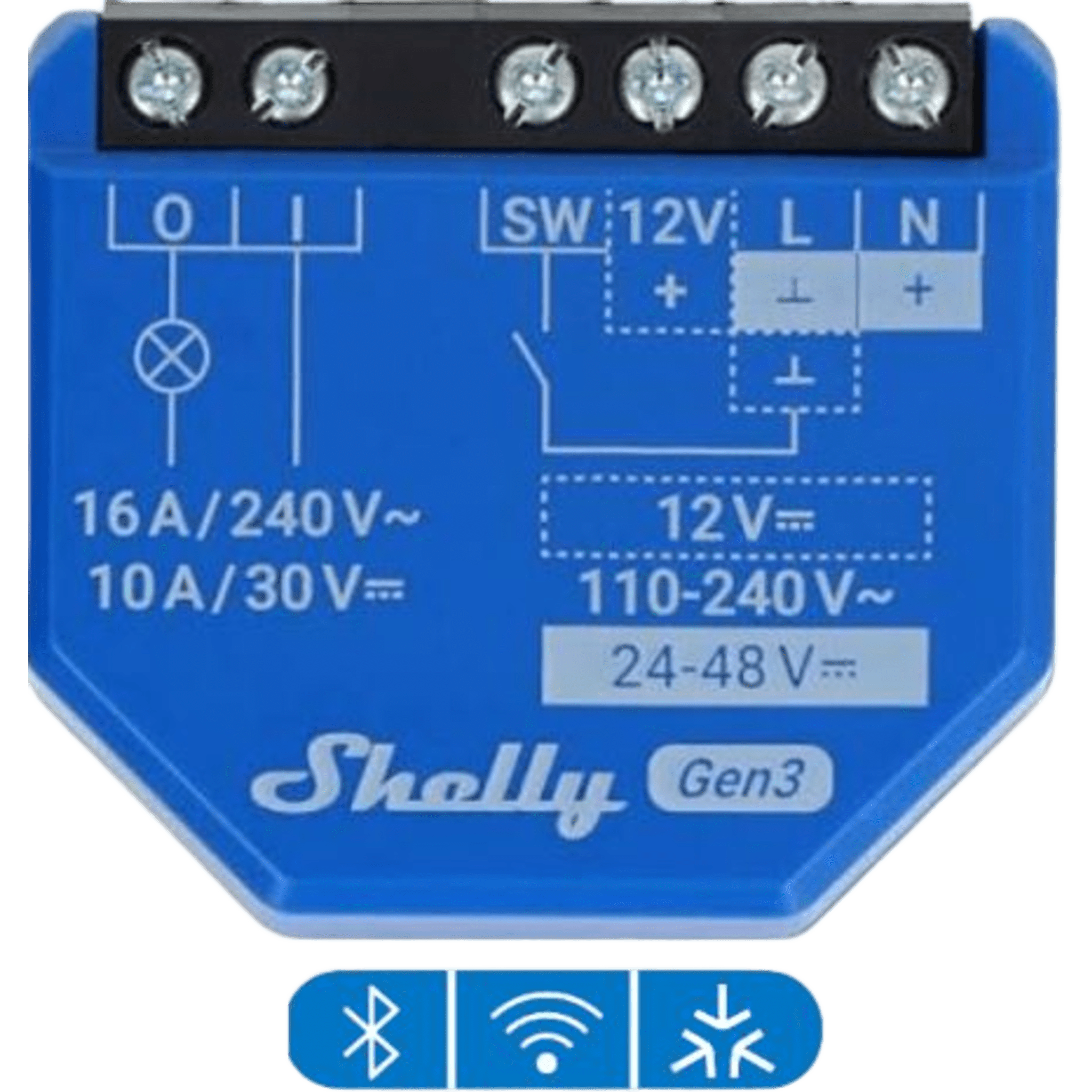 Relevador inalámbrico inteligente 16A, 110-230 V, 1  salida de contacto seco, compatible con asistente de voz Alexa, Google Home