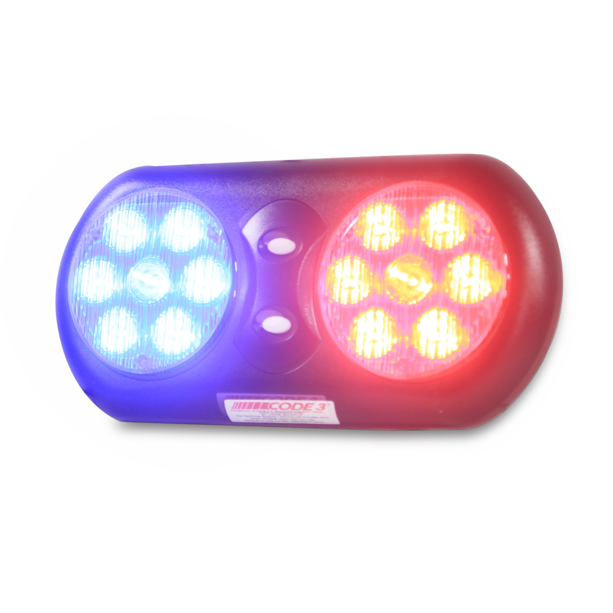 Barra de Luces Para Interior de 14 LED, Rojo/Azul Con Velcro Para Anclaje En La Visera Del Vehículo, Lente de Color