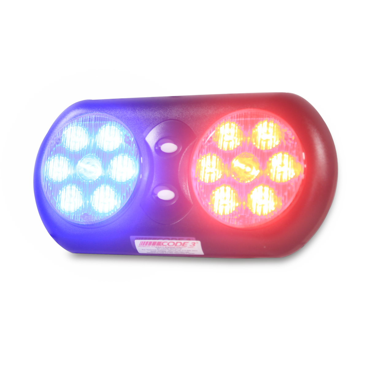 Barra de Luces Para Interior de 14 LED, Rojo/Azul Con Velcro Para Anclaje En La Visera Del Vehículo, Lente de Color