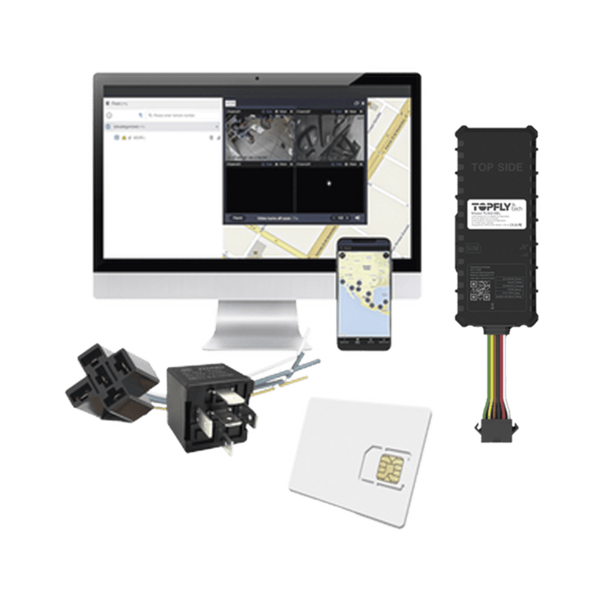 Kit Dispositivo TLW26BL para localización para vehículos / Conectividad 4G LTE y BLE 5.0 / Diferentes tipos de notificaciones / Corte y restablecimiento de energía / Relay + EPCOMGPSCODE + SIM500MB2Y