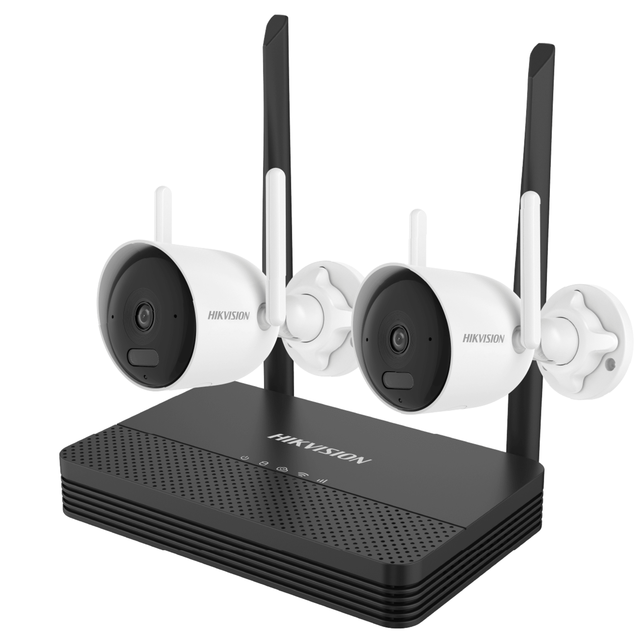 Kit IP Inalámbrico 2 Megapixel (1080p) / NVS 4 Canales / 2 Cámaras Bala para Exterior con Lente 2.8 mm y Dual Light (30 mts IR + 20 mts Luz Blanca) / Audio Bidireccional (Micrófono y Bocina) / Soporta Micro SD de 512 GB