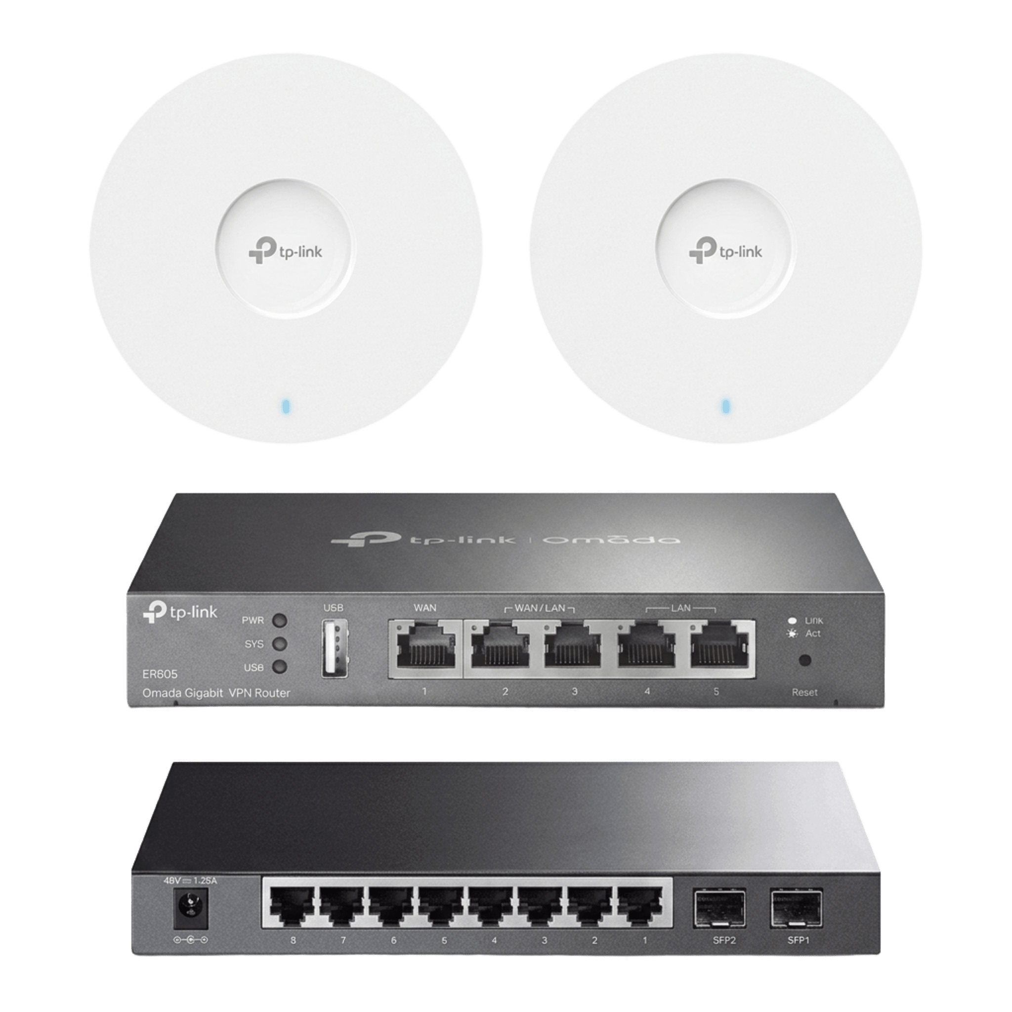 Kit de Iniciación en redes OMADA / 1 Router / 1 Switch TL-SG2210P / 2 Punto de Acceso EAP613