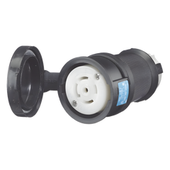 Conector Industrial con Bloqueo de Media Vuelta / 30 A 120/208 V CA / Nema L21-30R / 4 Polos 5 Hilos / Color Blanco y Negro / Grado Industrial