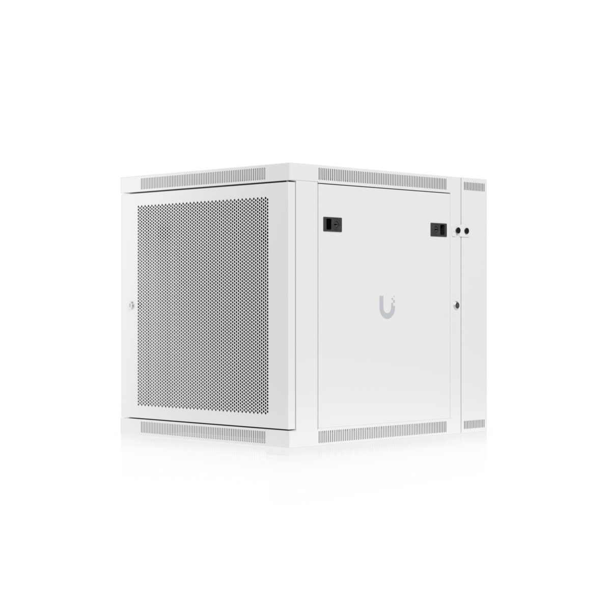 UACC Rack Cabinet 12U (600 x 703 mm) - Gabinete Cerrado para Montaje en Pared con Puerta Frontal Perforada, Puerta Trasera Abatible (Swing-Out) y Paneles Laterales Removibles con Llave