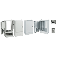 Gabinete para Exterior Tipo 4X Doble Puerta de 10 UR / Aluminio Soldado / 762 x 762 x 1118 mm / Exterior IP66 / Montaje Almohadilla / Aislamiento Térmico / Gris RAL 7035