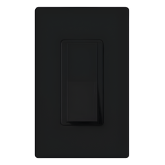 Apagador de paleta Claro unipolar de encendido y apagado, 15 A, 120/277 V, para todo tipo de cargas de iluminación y motores, color negro brillante