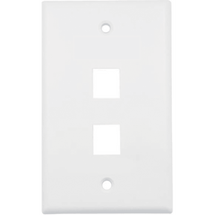 Placa de Pared (Face Plate) / 2 Puertos / Color Blanco / Caja con 20 Piezas / ABS