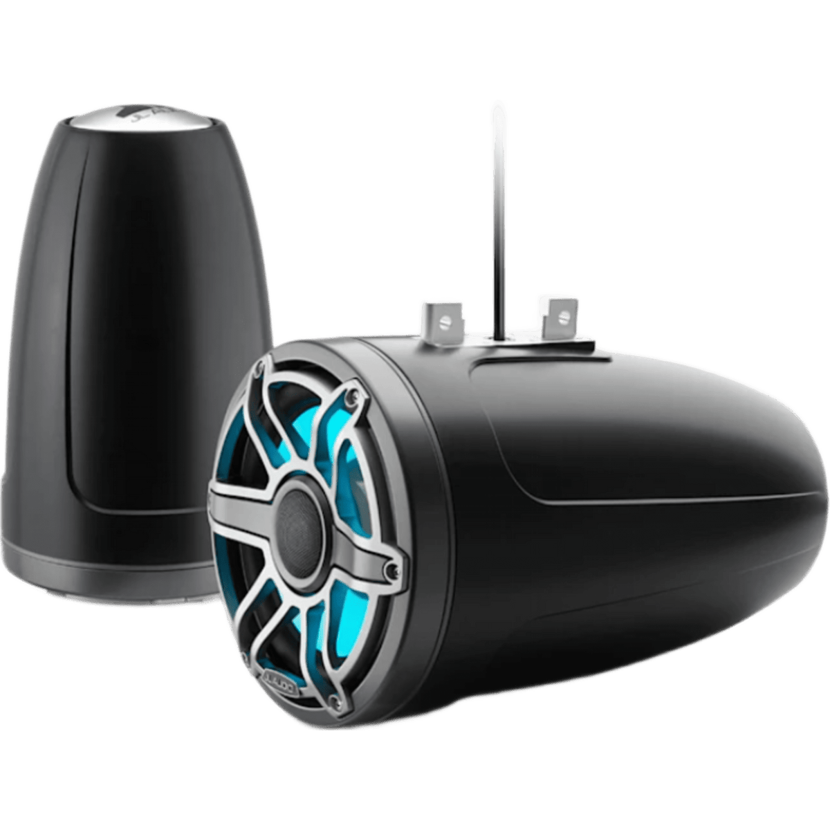 Bocinas Cerradas para Torre / JL Audio M6 / 8.8" / Coaxial Cerrado / LED Transflective™ / Rejilla Deportiva de Titanio / 125 W RMS / 4 &Omega; / 38 Hz - 20 kHz / 90.5 dB / Cable 16 AWG 3 m (10 pies) / Cable LED 20 AWG 3 m (10 pies)