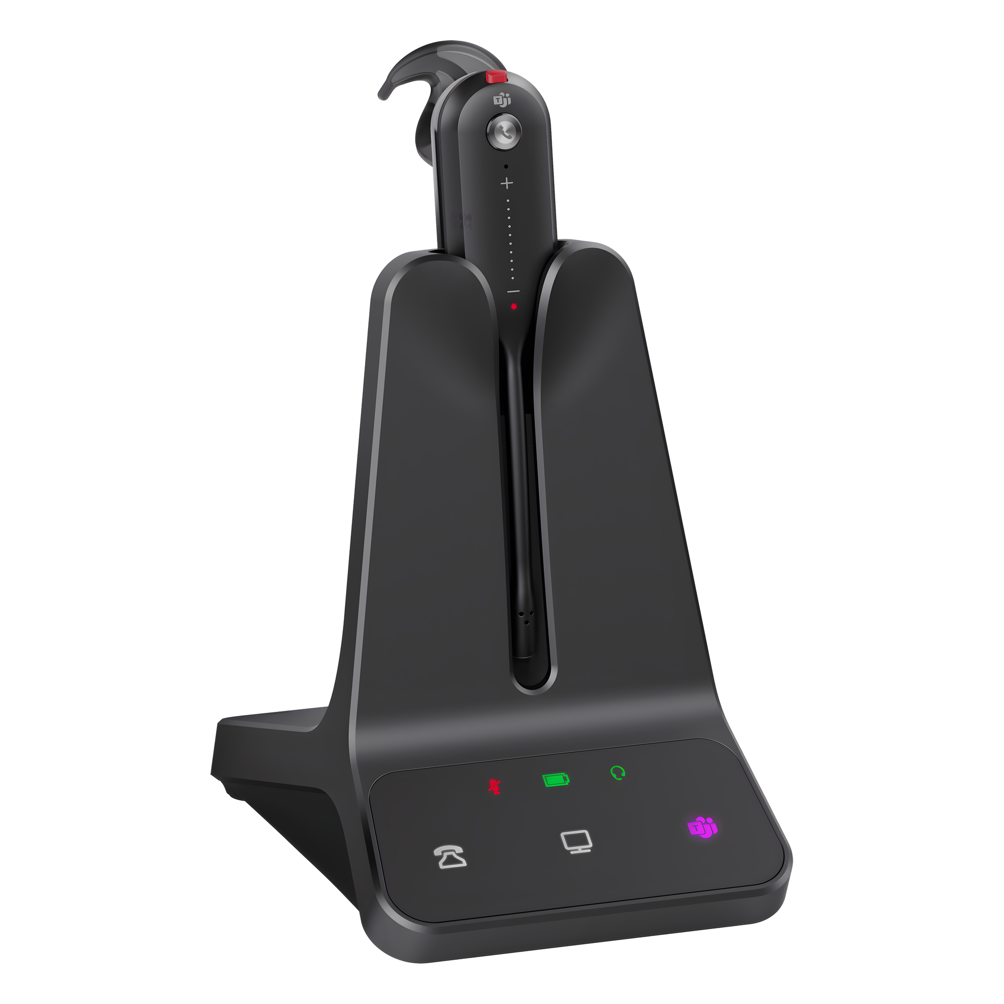 Auriculares mono Yealink WH63 E2 edición MS/ Base DECT/ Cancelación de ruido con 2 micrófonos/ Tres estilos de uso