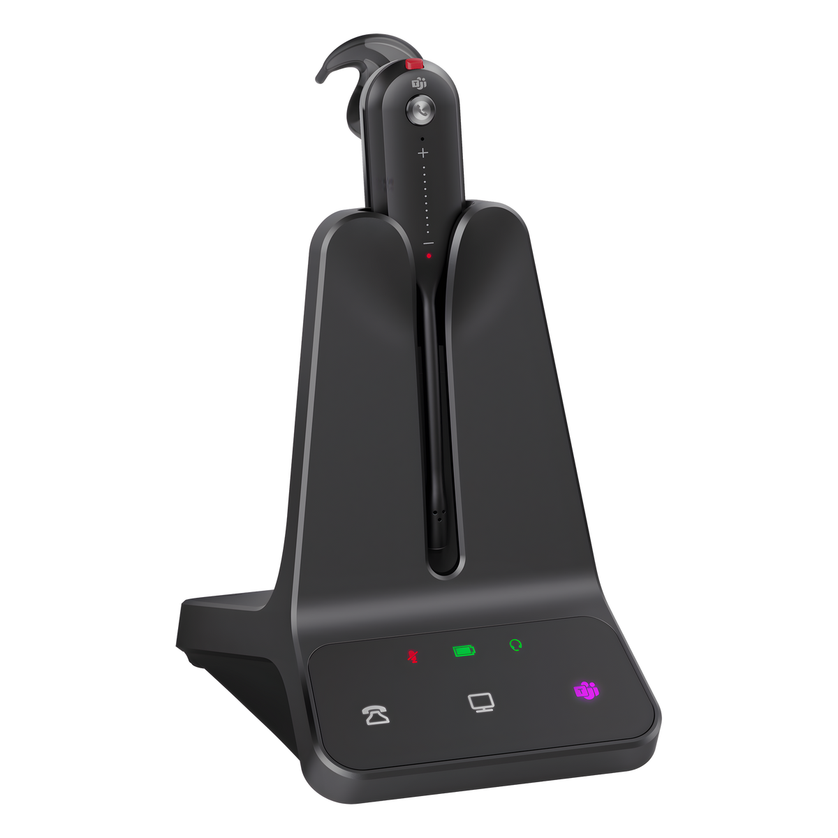 Auriculares mono Yealink WH63 E2 edición MS/ Base DECT/ Cancelación de ruido con 2 micrófonos/ Tres estilos de uso