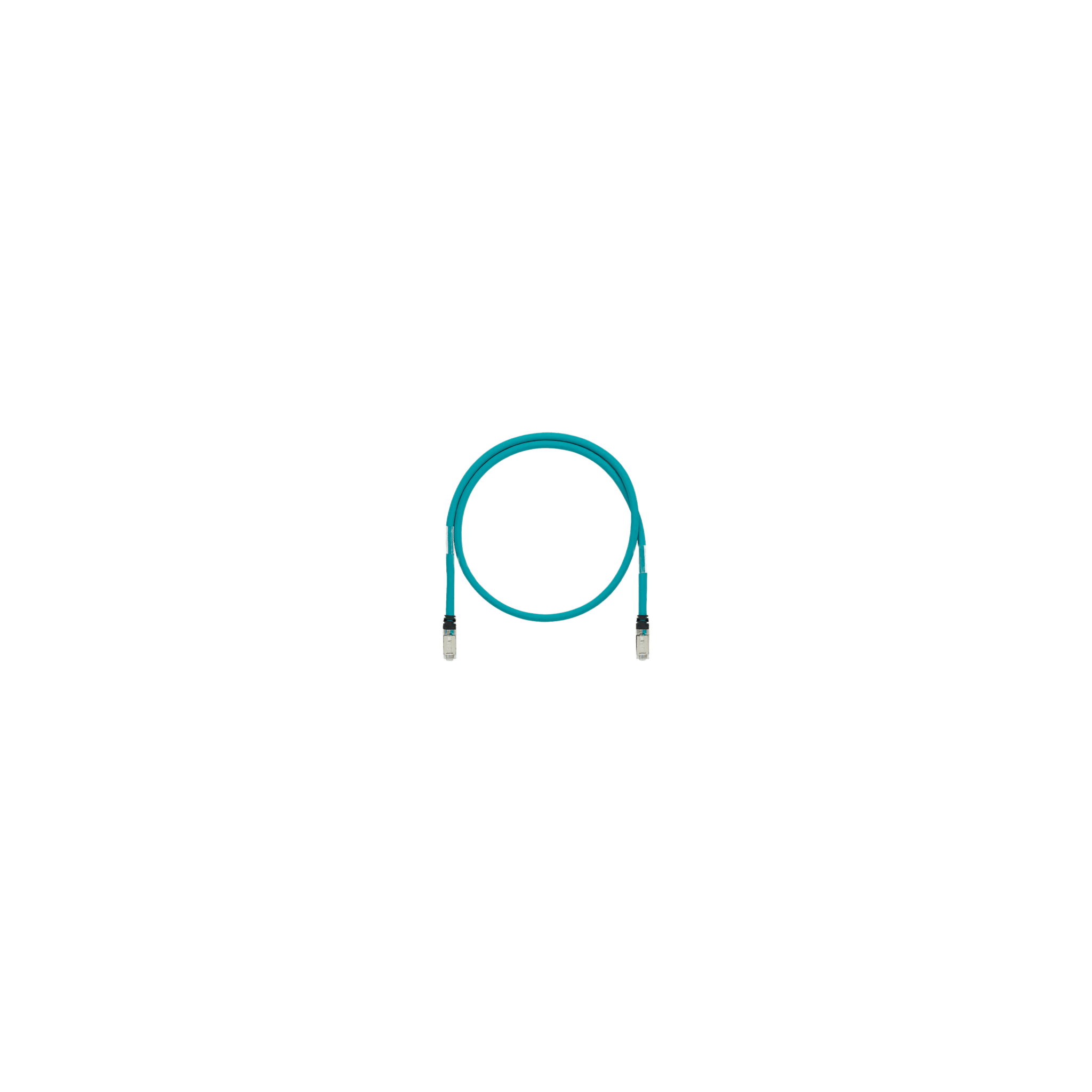 Patch Cord Cat6A de Grado Industrial 600V, Blindado SF/UTP, Calibre 26 AWG, Color Aqua, 10 Metros