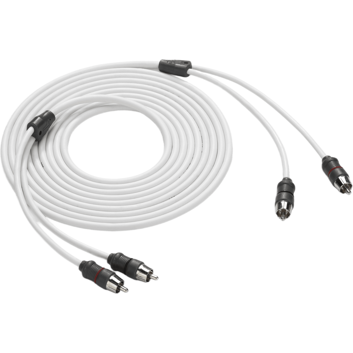 Cable de Interconexión de Audio Náutico / 2 Canales / Longitud 3.66 m (12 ft) / Conectores RCA Macho / Cobre OFC / Par Trenzado / Cubierta PVC / Uso Marino