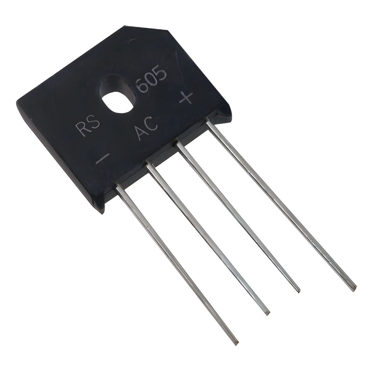 Puente Rectificador en Línea de 6 Amp., 600 PIV, Silicio, 420 RMS.