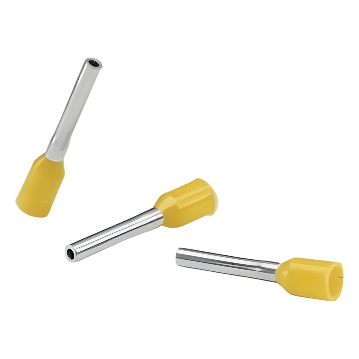 Ferrule Aislado PAN-TERM para Cable 18 AWG, Largo 12mm, DIN Color Amarillo. Paquete 500 Piezas