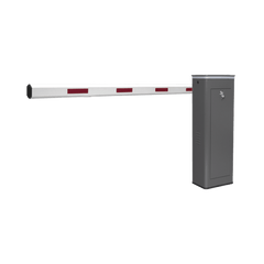 Kit de Barrera Vehicular Izquierda y Brazo de 3 Metros / Finales de Carrera Ajustables por Programación / Movimiento Fluido / Diseño Elegante Color Gris / Con Corona Led Semaforizada