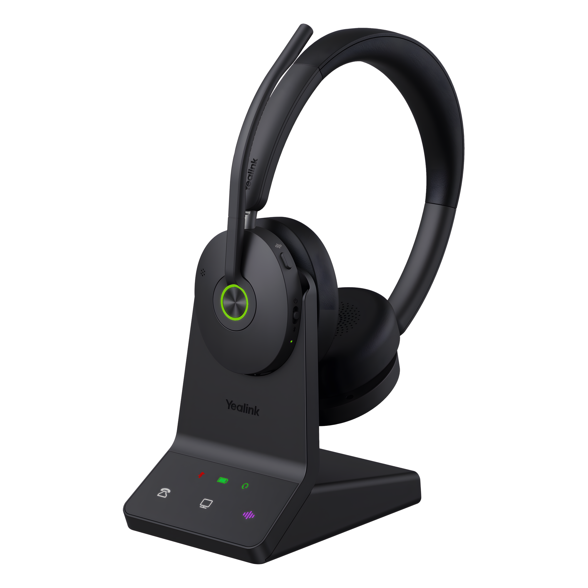 Auriculares estéreo Yealink WH68 edición MS/ Base DECT y auriculares con Bluetooth integrado/ Cancelación activa de ruido/ Triple conexión