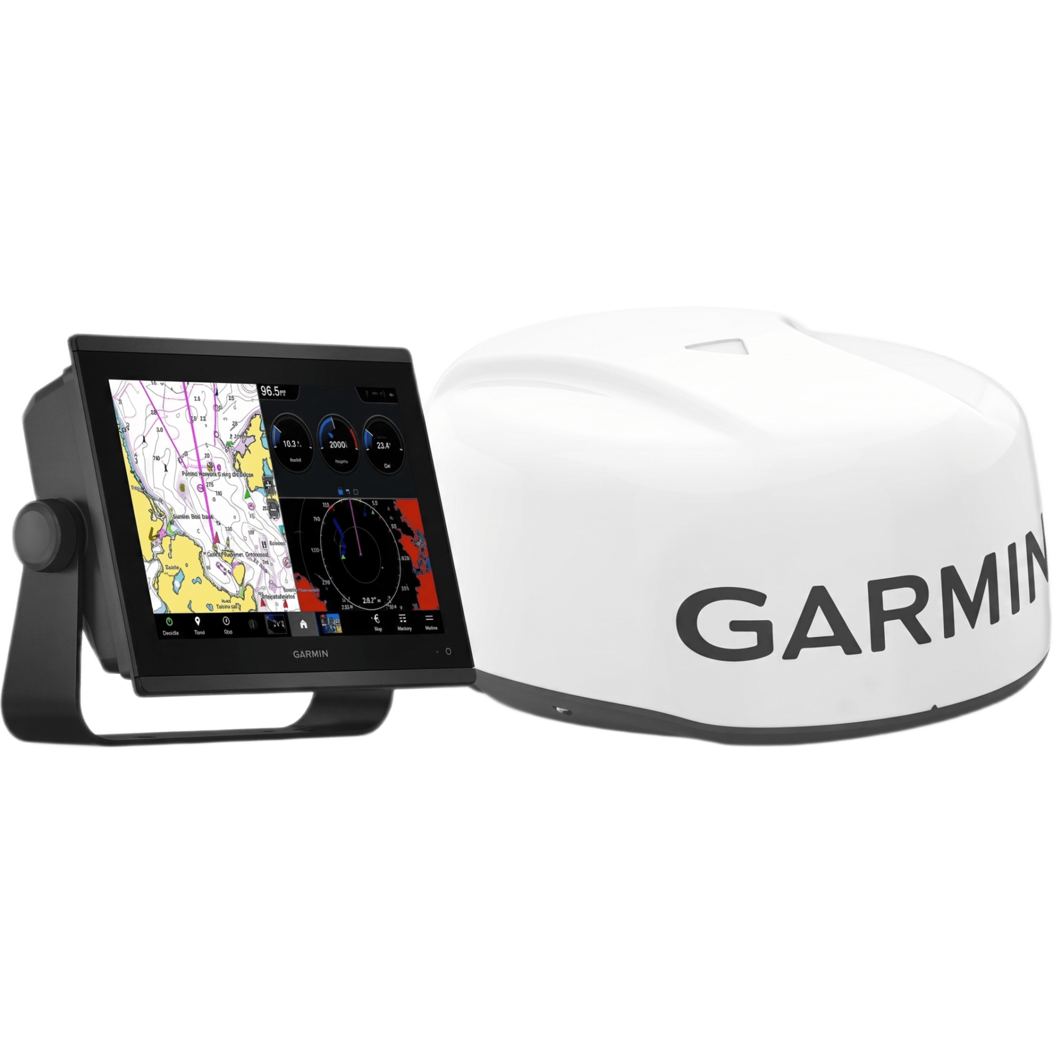 Plotter Navegación Marino / Pantalla Táctil 12.1" WXGA / Radar GMR 18 HD3 / Sonda CHIRP 1 kW / ClearVü y SideVü / Receptor 10 Hz GPS GLONASS Galileo / IPX7 / NMEA 2000 y 0183