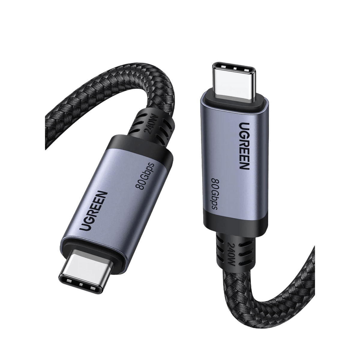 Cable USB-C Thunderbolt 5 / 80 Gbps Bidireccional / 120 Gbps Unidireccional / 1 m (3.28 ft) / 24 Pines / E-Marker IP2133H / 5A Máximo / Aluminio + Cobre Blindado