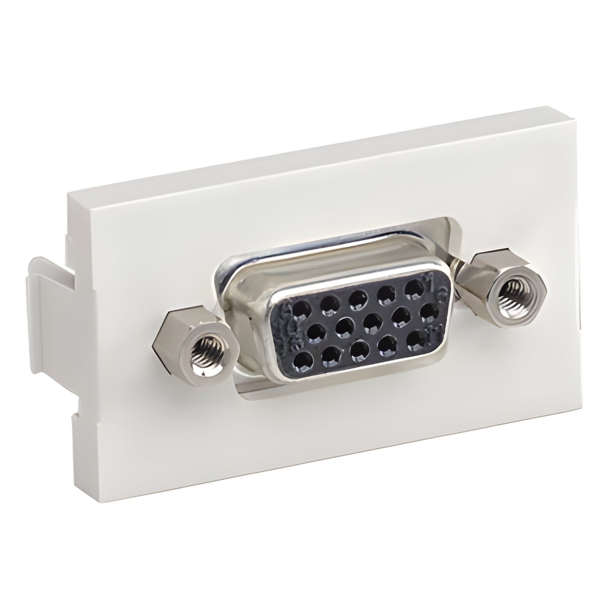 Inserto Plano de 1/3, Con Acoplador VGA Hembra-Hembra de 15 Pines, Color Blanco Mate