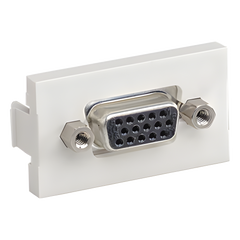 Inserto Plano de 1/3, Con Acoplador VGA Hembra-Hembra de 15 Pines, Color Blanco Mate