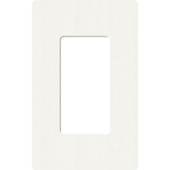 Placa de pared sin tornillos visibles de 1 espacio (1 gang), acabado satinado color Snow, para atenuadores y controles Lutron de apertura estilo designer