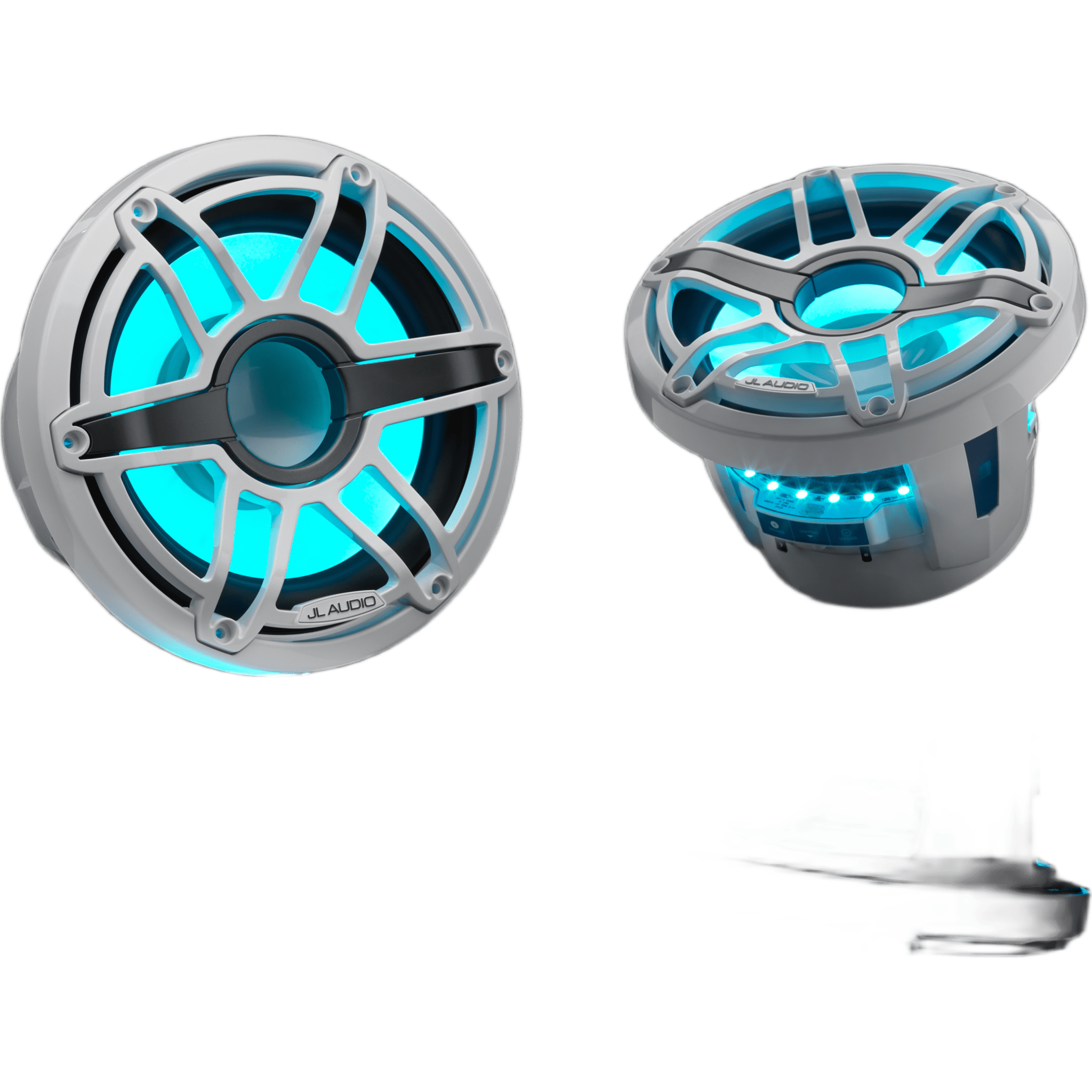 Subwoofer Náutico 8" / 200 W RMS / 4 &Omega; / LED Transflective™ / Rejilla Deportiva Blanca / Deflector Infinito o Caja Cerrada / Marino