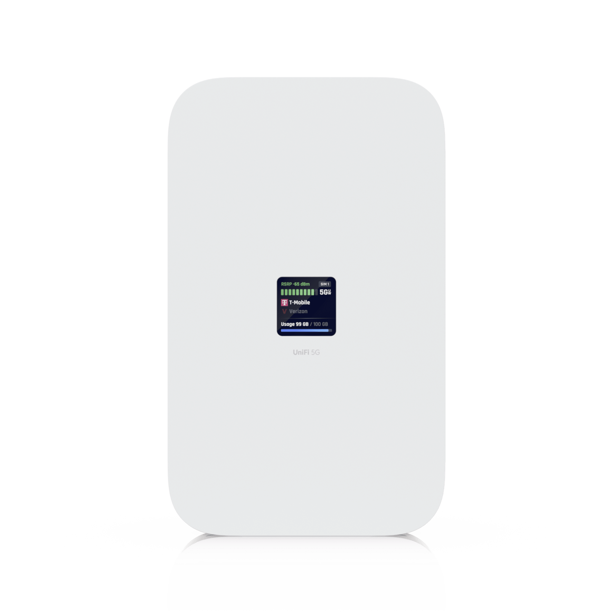 UniFi Módem 5G de Alto Rendimiento Hasta 3.4 Gbps para Implementaciones UniFi, Adopción Instantánea por Puerto PoE, Configuración Automática, Doble SIM/eSIM y Failover Inteligente