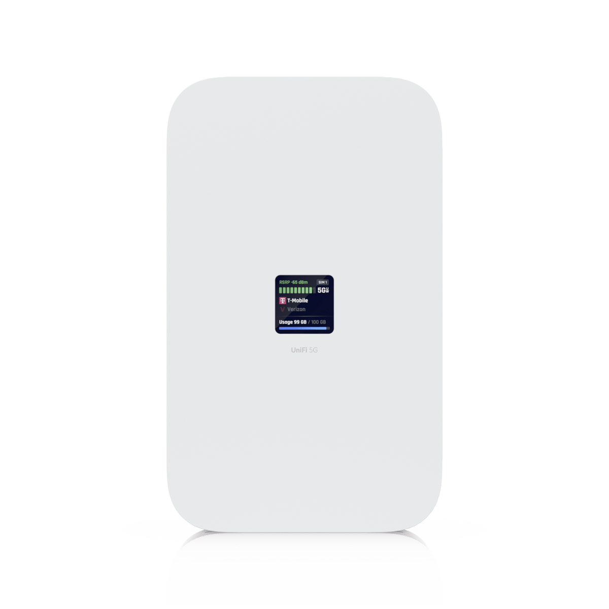 UniFi Módem 5G de Alto Rendimiento Hasta 3.4 Gbps para Implementaciones UniFi, Adopción Instantánea por Puerto PoE, Configuración Automática, Doble SIM/eSIM y Failover Inteligente