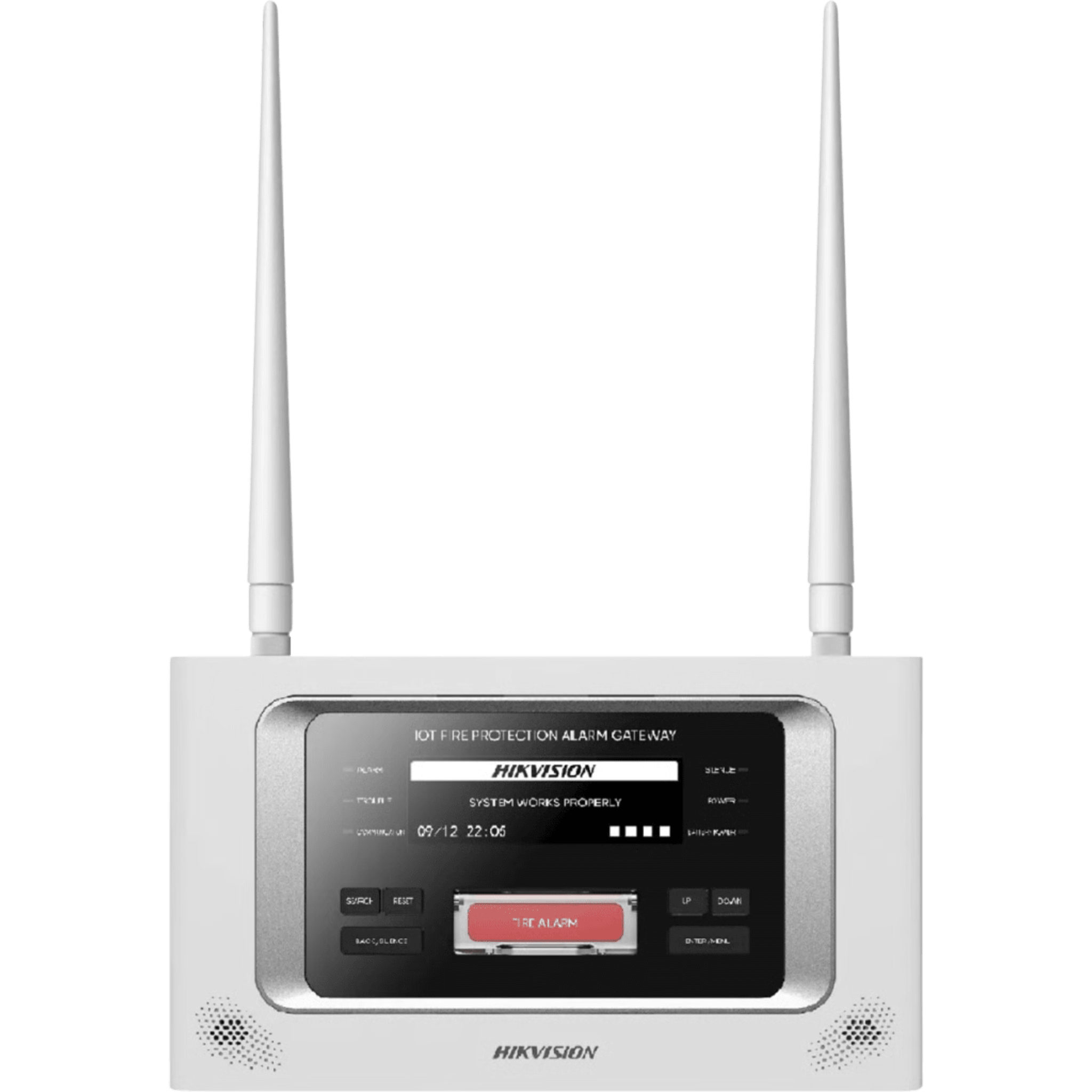(HikFire) Panel Inalámbrico de Detección de Incendio (Gateway LoRa) / Pantalla LCD Táctil / Comunicación hasta 2 km / Gestión de 128 Dispositivos / Encriptación AES128 / Integración a HikCentral Professiona