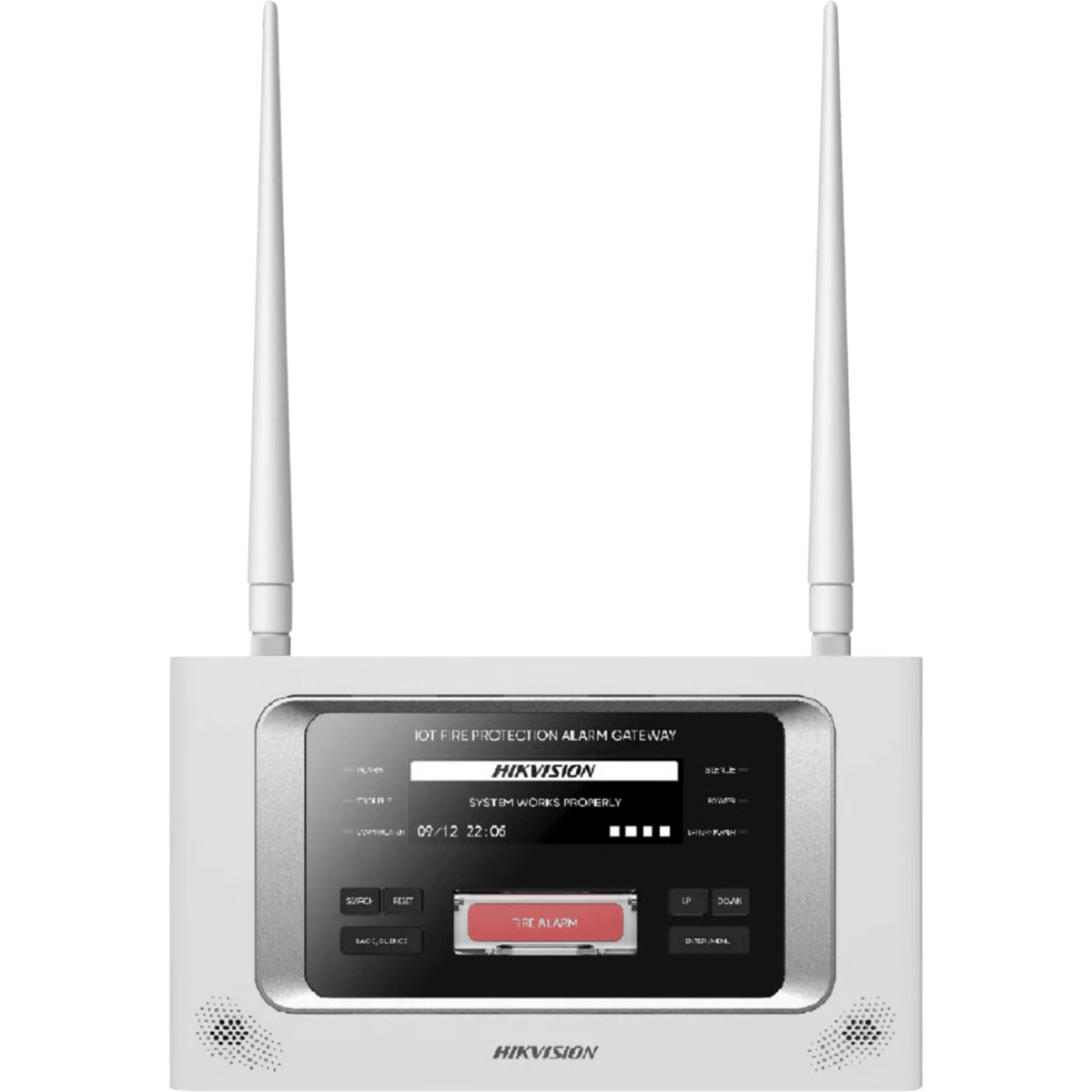 (HikFire) Panel Inalámbrico de Detección de Incendio (Gateway LoRa) / Pantalla LCD Táctil / Comunicación hasta 2 km / Gestión de 128 Dispositivos / Encriptación AES128 / Integración a HikCentral Professiona