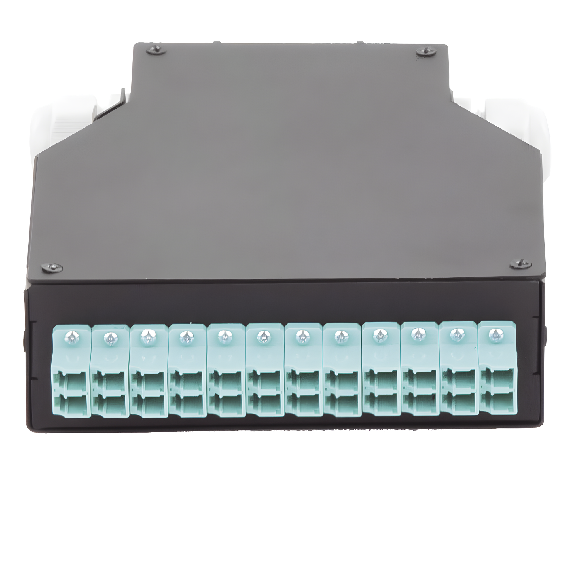 Distribuidor de Fibra Óptica para Riel Din, 12 Acopladores LC/UPC Duplex Multimodo con Charola de Empalme