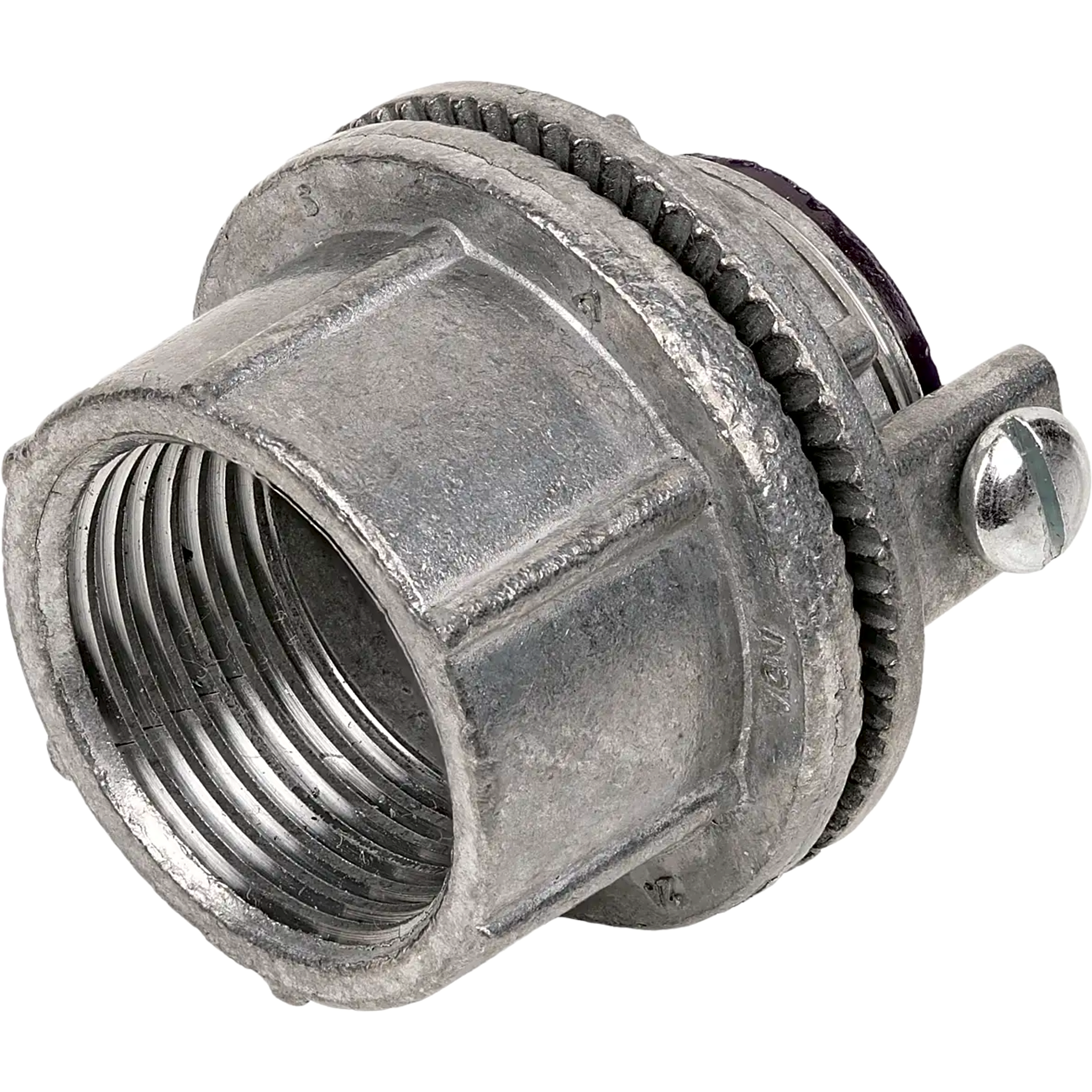 Conector Meyers de Zinc de 1" con Tornillo de Puesta a Tierra.