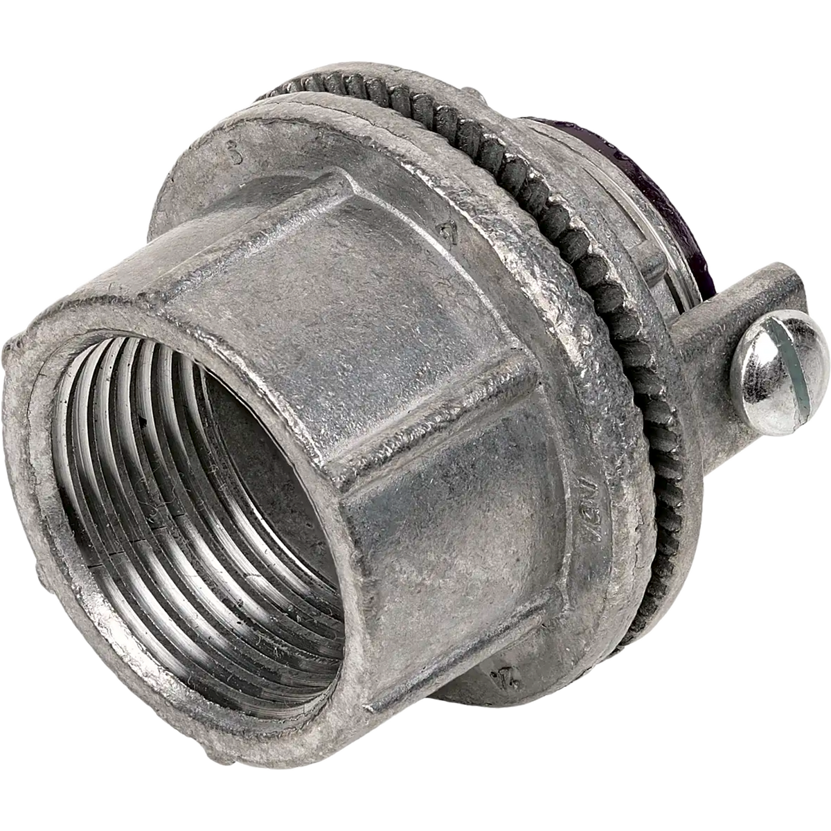 Conector Meyers de Zinc de 1" con Tornillo de Puesta a Tierra.