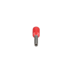Ferrule Aislado PAN-TERM para Cable 8 AWG, Largo 12mm, DIN Color Rojo. Paquete 100 Piezas