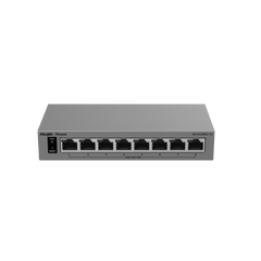 Switch Gigabit Smart Cloud-Managed / 8 Puertos 10/100/1000BASE-T / Capa 2 / Switching 16 Gbps / AI-Powered Failover / Modo CCTV Un-Click / Gestión Cloud Ruijie & App Reyee / Diseño Fanless / Gabinete Metal / Protección Surge 6 kV