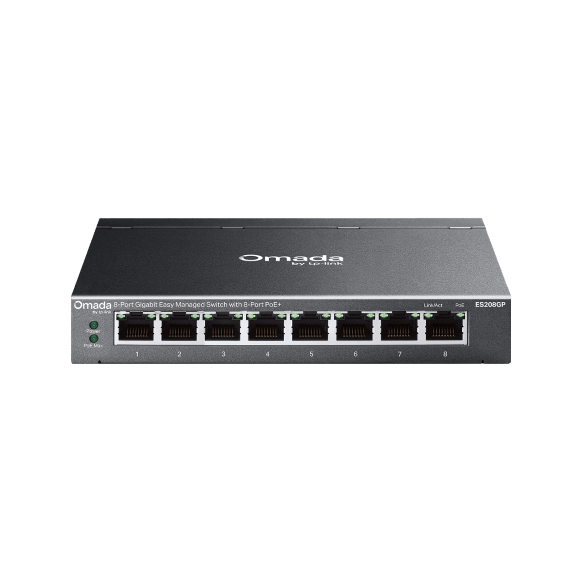 Switch Gigabit Easy Managed 8 Puertos / PoE+ 64W / Cloud Management Omada / 16 Gbps Switching / Fanless / Desktop-Wall Mount