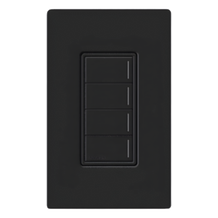 Botonera híbrida Sunnata con dimmer integrado, 4 botones, para RadioRA 3, color negro