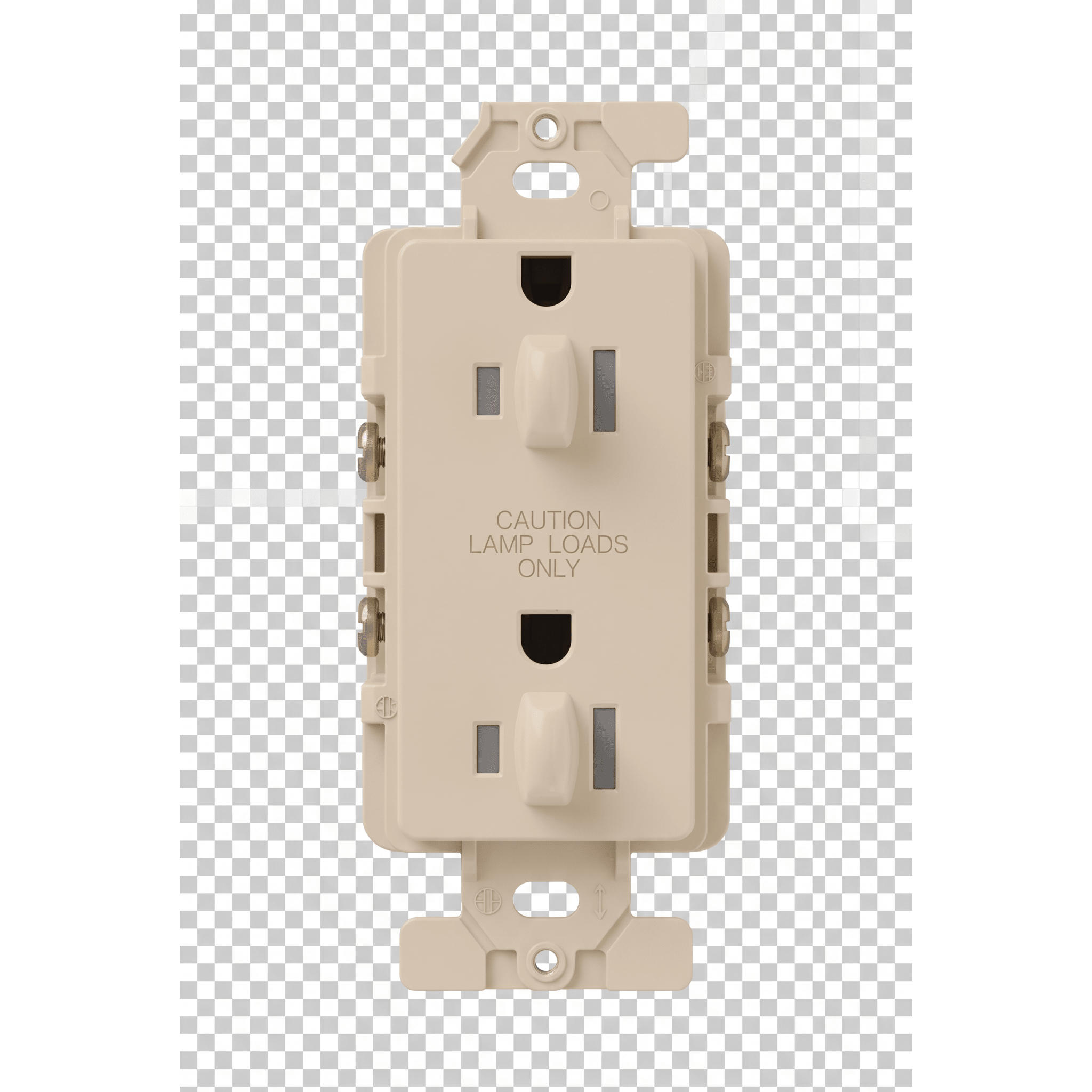 Tomacorriente dúplex de 15 A y 125 V estilo decorador, línea Satin Colors en acabado Toupe, complemento para controles y placas Lutron; placa se vende por separado