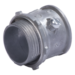 Conector 1 1/4" (32mm) pared delgada con tornillo galvanizado etiqueta verde