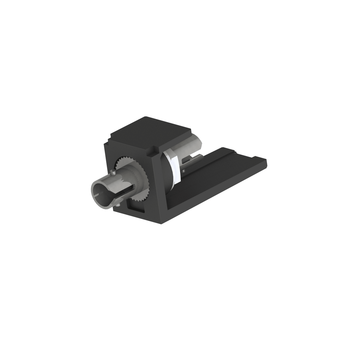 Módulo Acoplador ST Simplex, para Fibra Óptica Multimodo OM3/OM4, Tipo Mini-Com, Color Negro