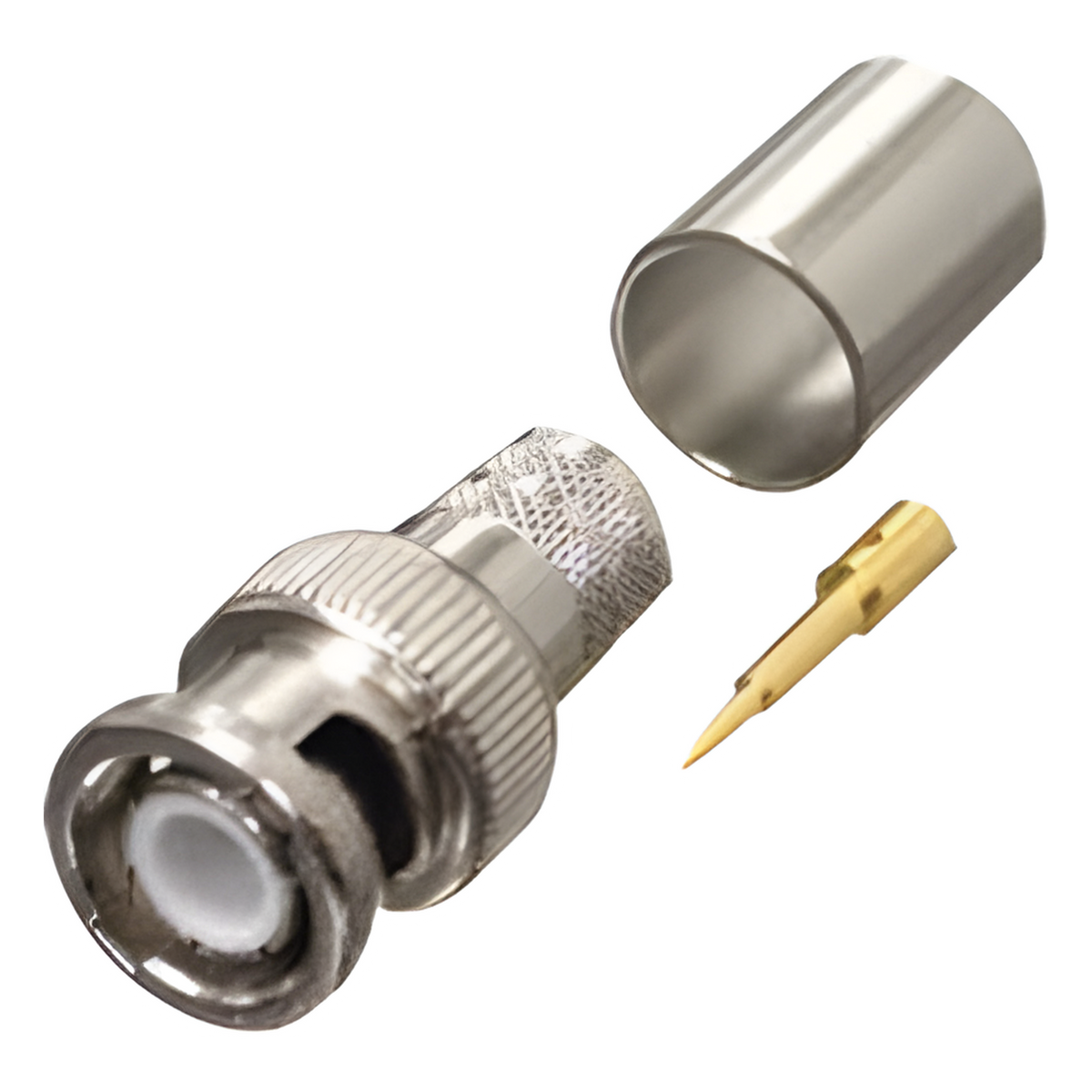 Conector BNC Macho de Anillo Plegable para RG-8/U, LMR-400, 9913, CNT-400, Níquel/ Oro/ Teflón.