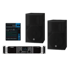 Kit Refuerzo Sonoro y Mixer | Incluye 2 Bocinas CHR12 | Amplificador PX8 | Mezclador MG10 | Ideal para PA