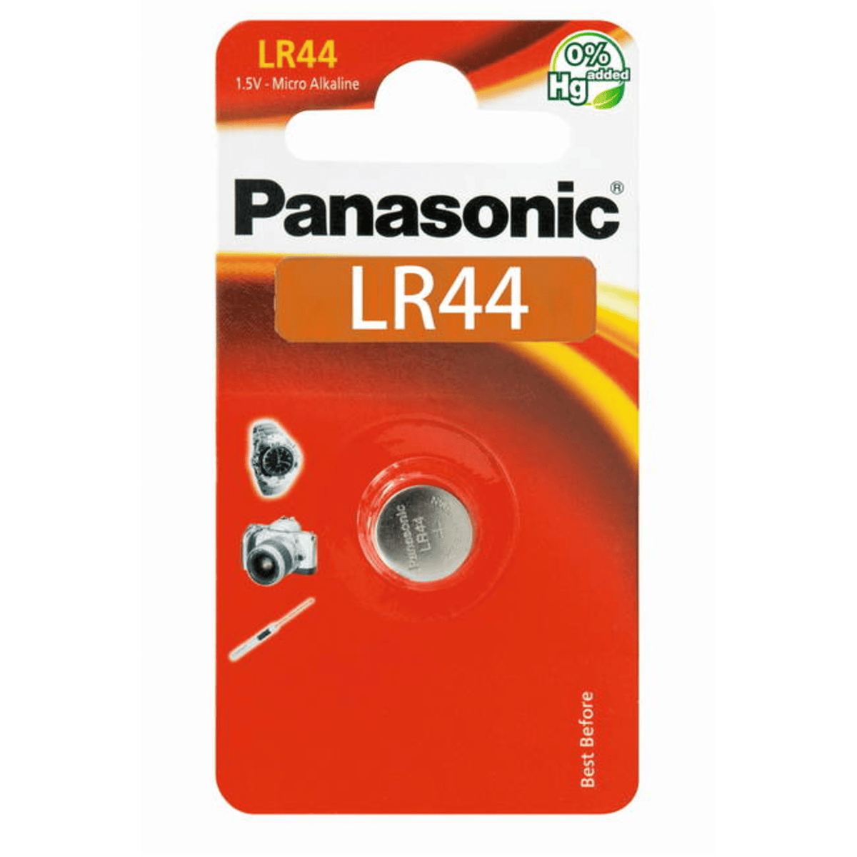Batería Alcalina tipo LR44 (de botón) de 1.5 V 110 mAh
