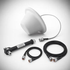 Kit de Antena Omnidireccional tipo Domo y Divisor de Potencia de 2 salidas / Jumpers Coaxiales de 3 y 15 m con conectores N macho
