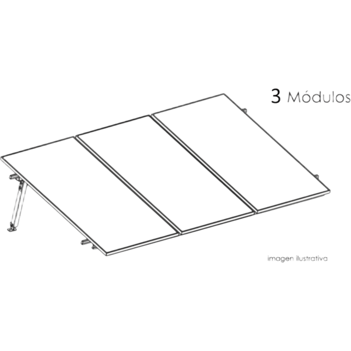 Kit Basel Sistema de Montaje Solar para 3 Módulos / Inclinación 10° / Para Módulo 645 W / Dimensiones del Módulo 2.382 m (7.8 ft) x 1.134 m (3.7 ft) / Velocidad de Viento 170 km/h /  Losa Plana Una Fila