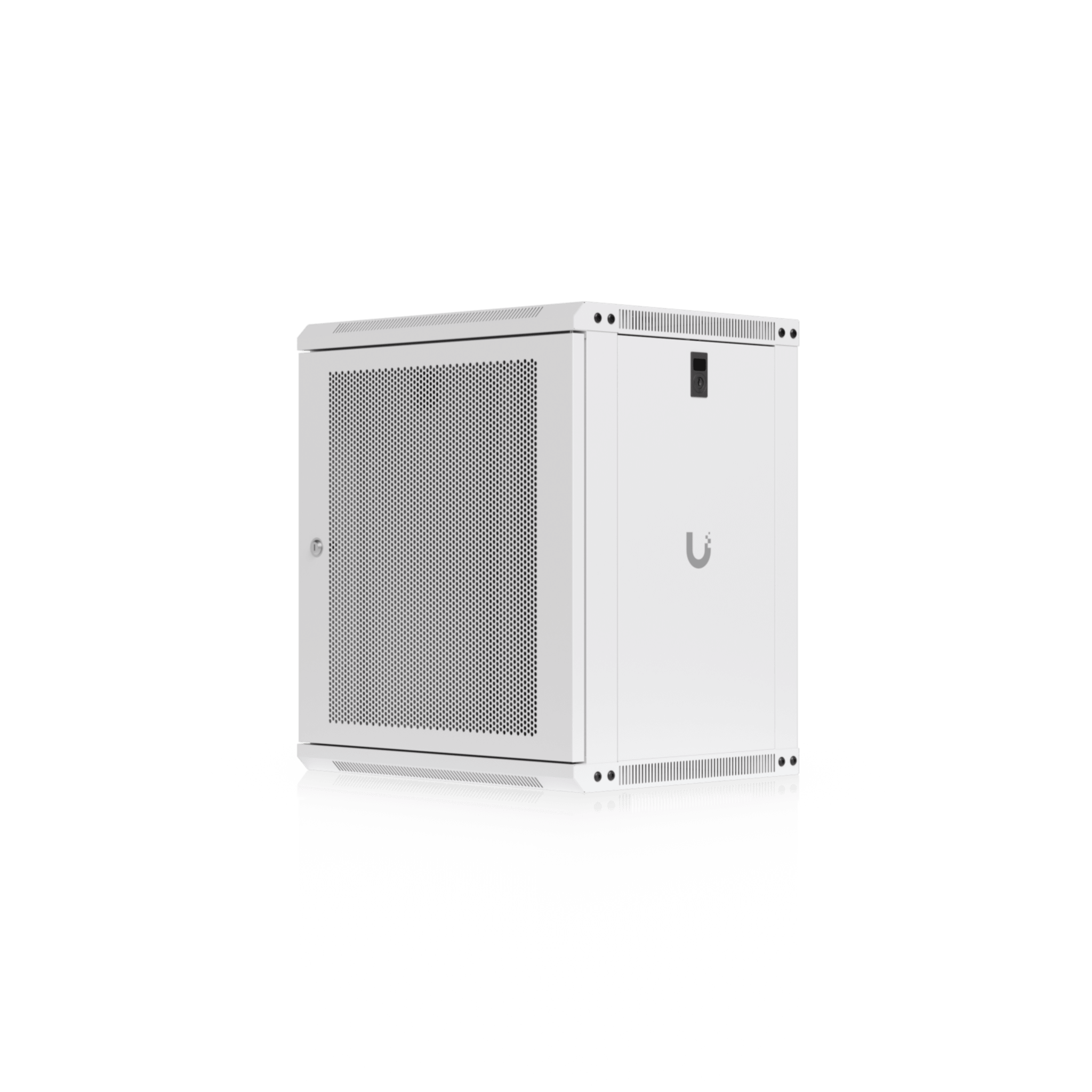 UACC Rack Cabinet 12U (550x 450 mm) - Gabinete Cerrado para Montaje en Pared con Puerta Frontal Perforada, Totalmente Ensamblado con Ventiladores Integrados y Paneles Removibles