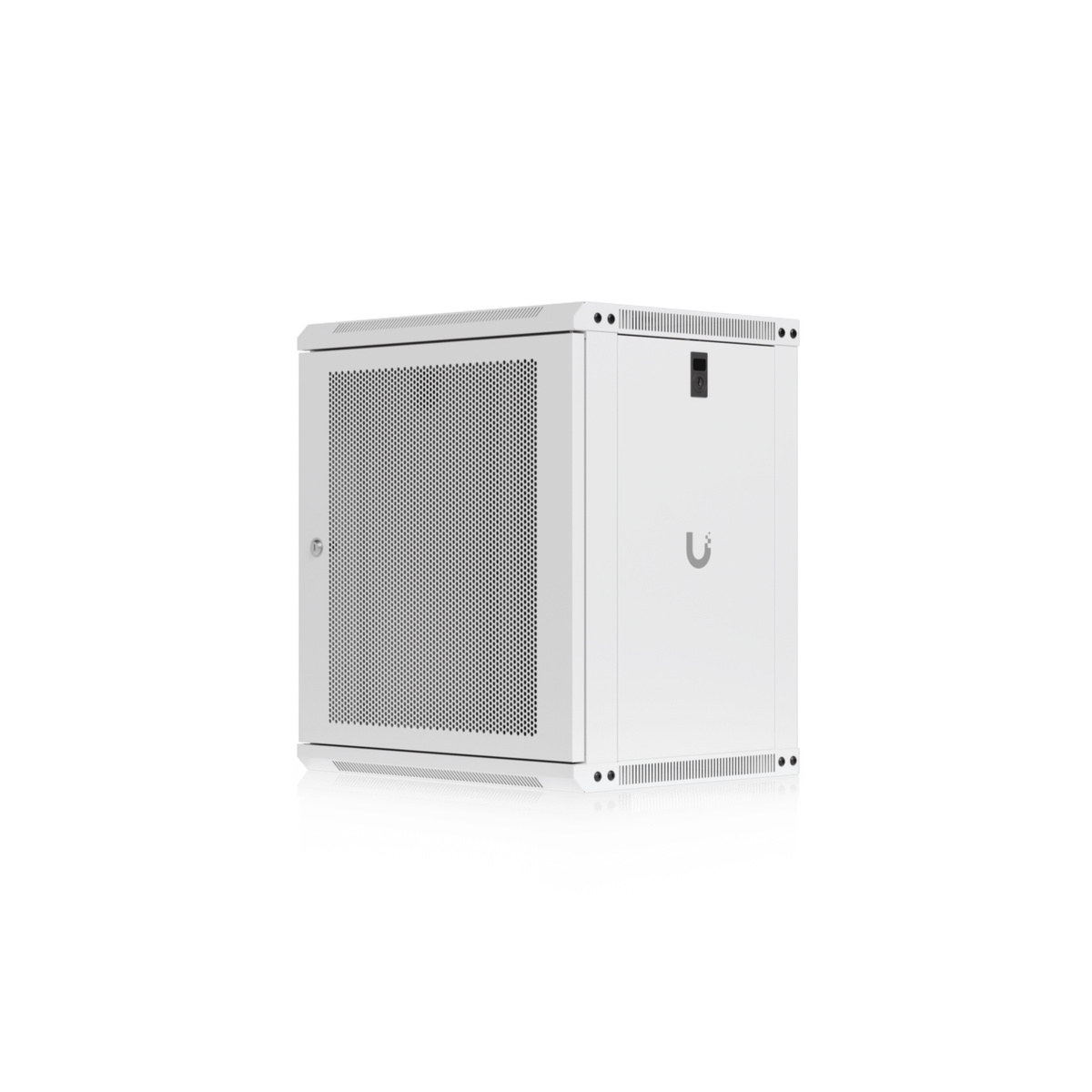 UACC Rack Cabinet 12U (550x 450 mm) - Gabinete Cerrado para Montaje en Pared con Puerta Frontal Perforada, Totalmente Ensamblado con Ventiladores Integrados y Paneles Removibles